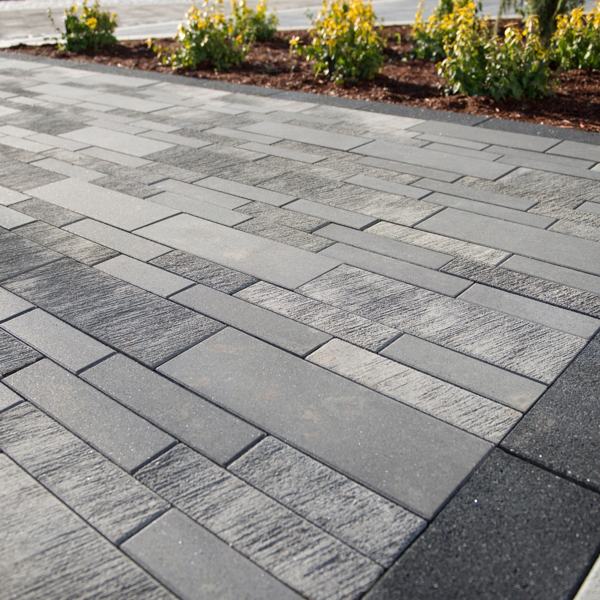 Paver Stone Patio with different surface textures