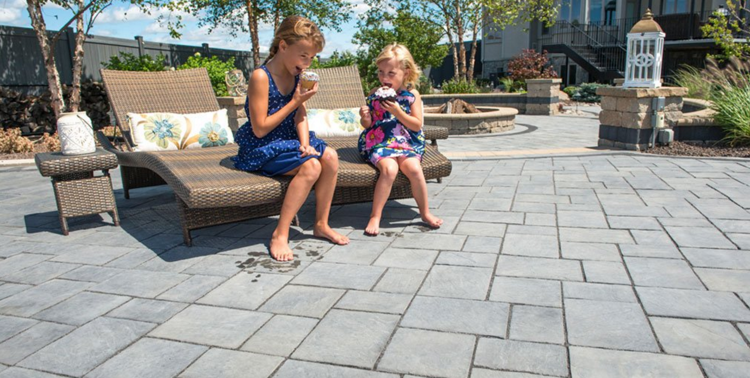 Kid friendly landscape design with pavers in NY, NJ, and PA