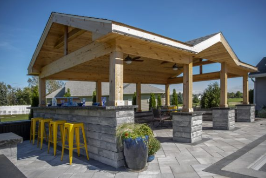 Unilock U-Cara Blocks for Contemporary Outdoor Kitchens in Saratoga, NY