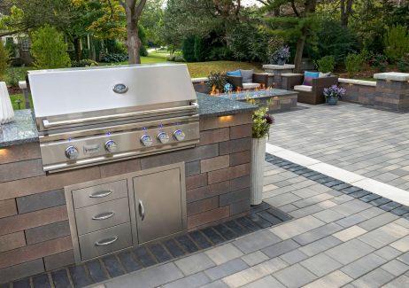 Unilock Lineo Dimensional Outdoor Kitchen with Built In Grill