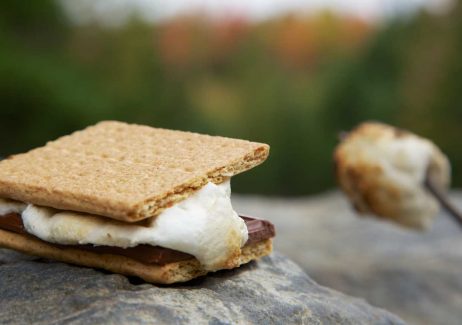 Close up of S'more on a Rock