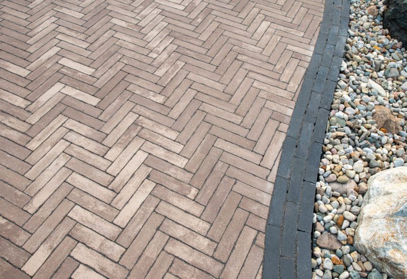 Close up of Unilock Paver Walkway with Boarders