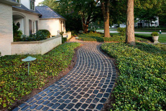 Paving a Quaint Walkway With Accents Like Stones and Groundcover in New Paltz, NY