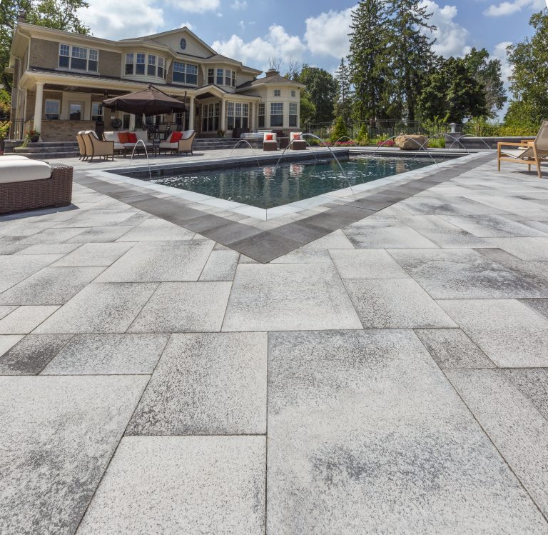 Sandy Colored Patio Pavers for Beachy Poolsides in Ridgefield, CT