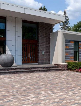 Modern Front Entrance with Unilock Pavers