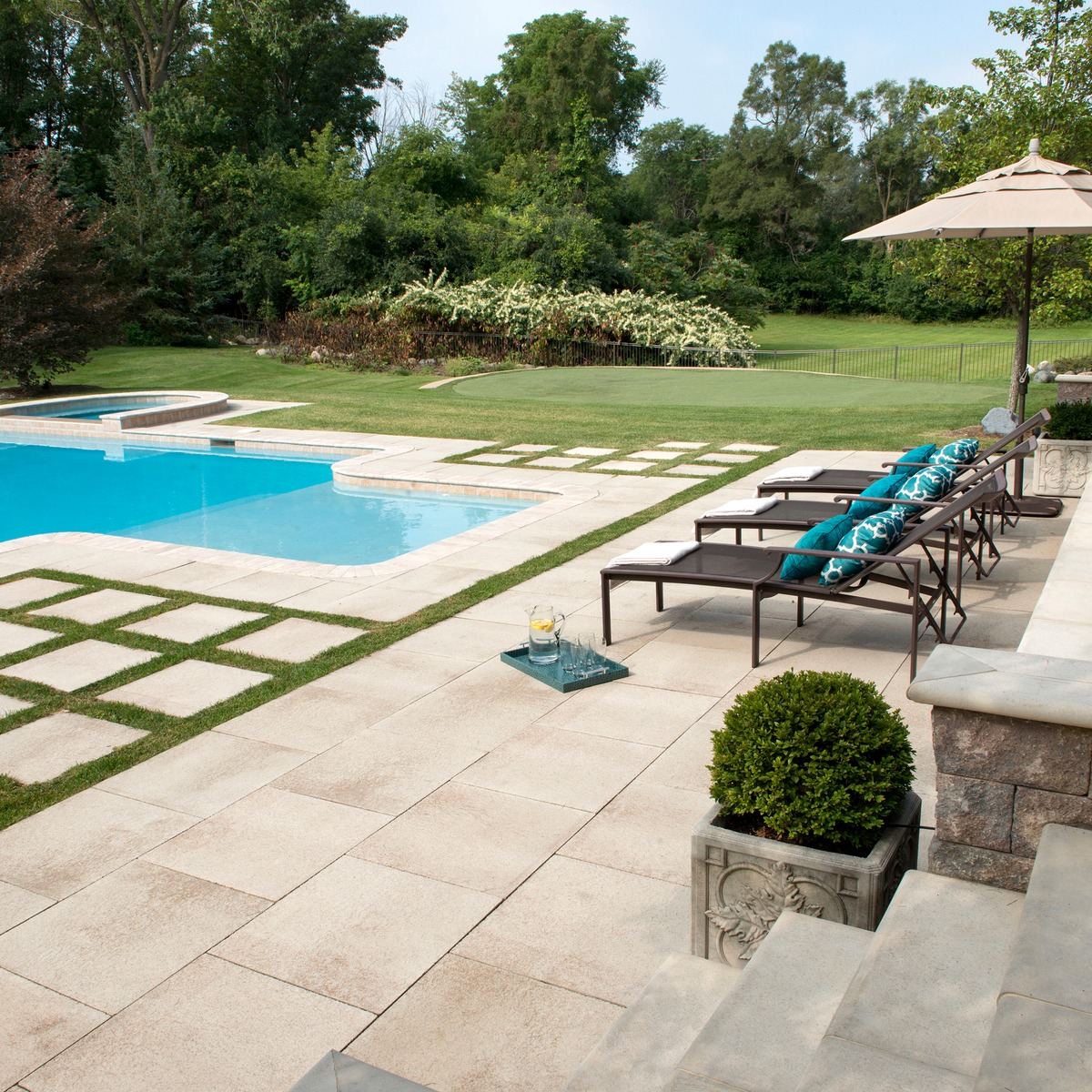 patio pavers on pool deck