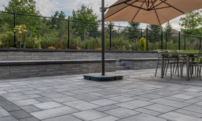 paver patio with umbrella