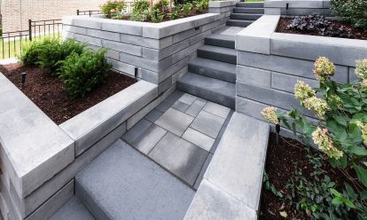 SienaSmooth Retaining Wall and Stone Steps