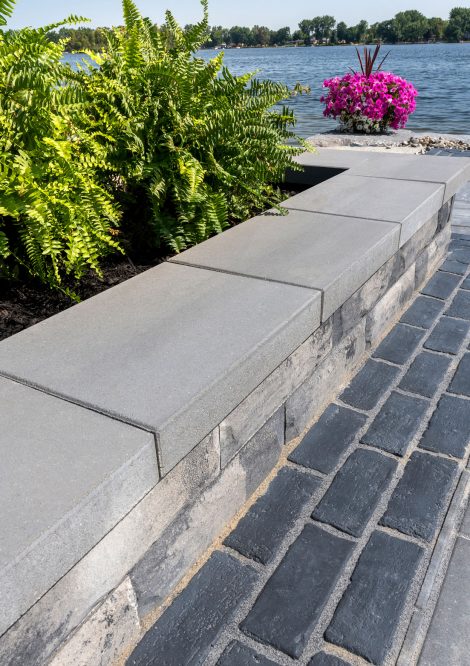 Close up of Retaining Wall with Plant Bed