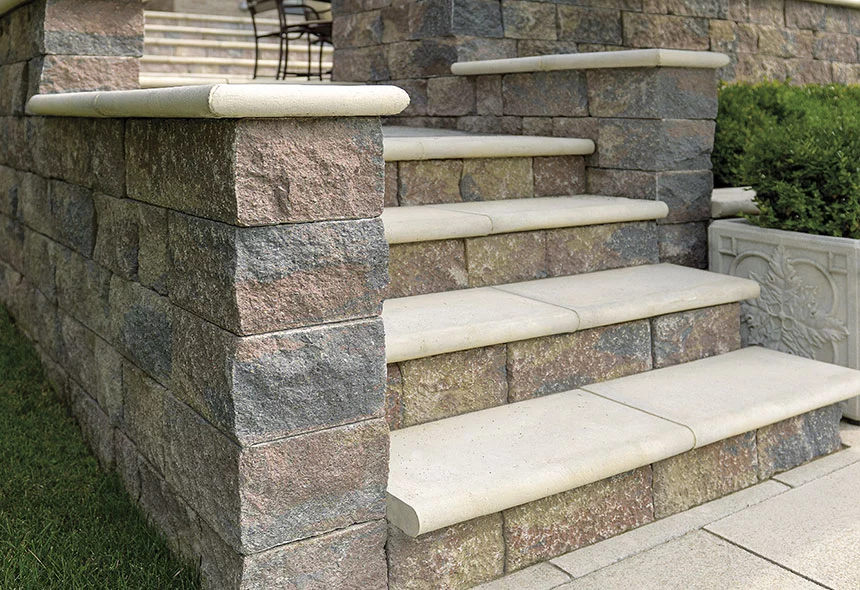 Multi-Level Estate Wall Guiding Unilock Steps