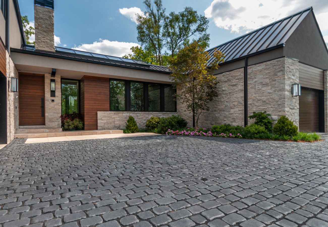 Modern Home with Authentic Unilock Interlocking Paver Driveway