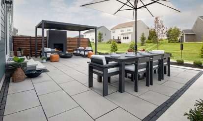 Beacon Hill Smooth paver patio in Opal