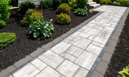 Beacon Hill Flagstone paver walkway in Oak Brown