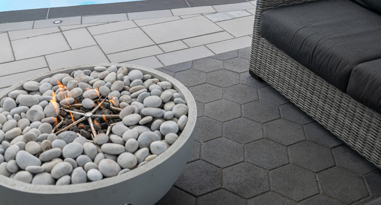 Fire bowl pool lighting idea
