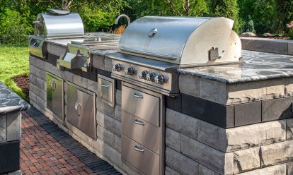 Outdoor kitchen with grill