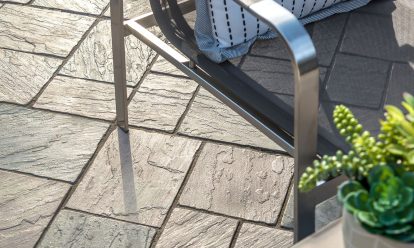 Cloe-up paver patio shot