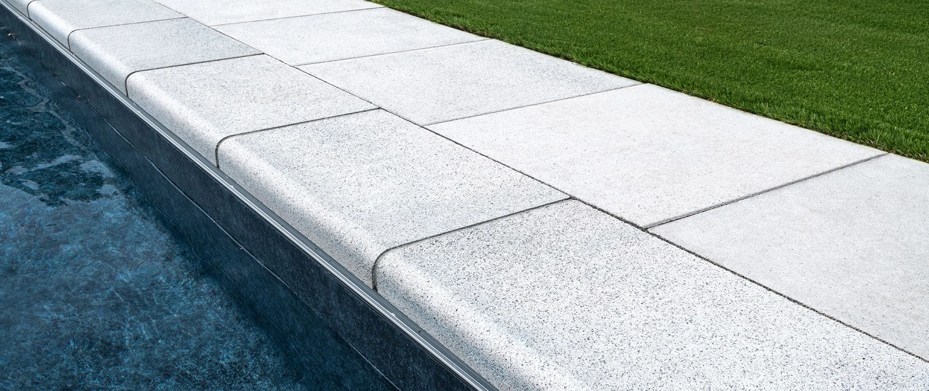 Pool coping closeup shot