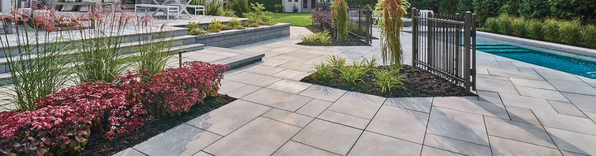 Natural Stone paver patio with hardscaping